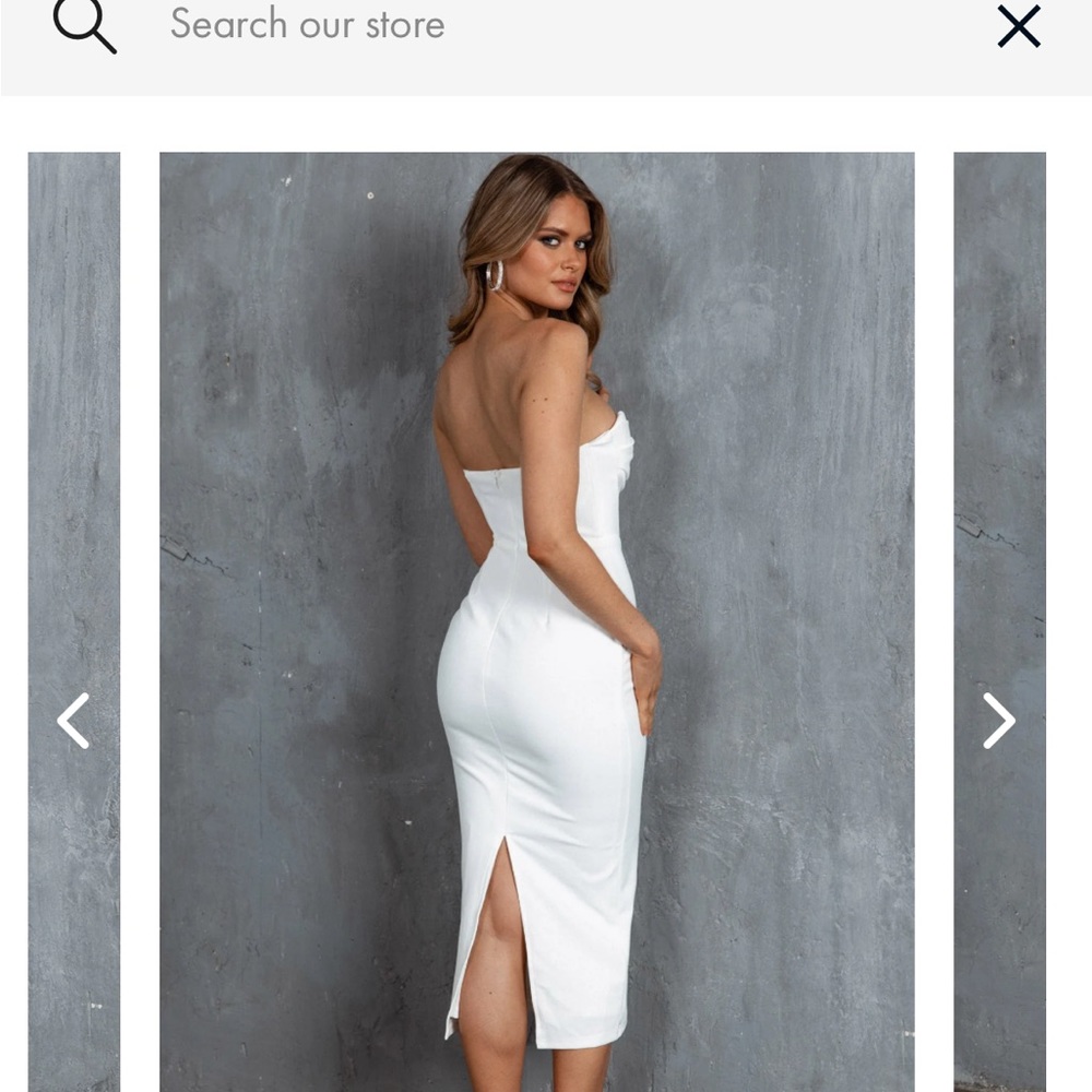Sweetheart Neckline Midi Dress White